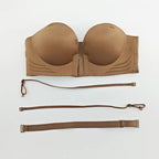 Hot Selling Seamless Wireless Front Closure Cup Bra Push up Comfort Invisible Wirefree off Shoulder Outfit Strapless Bra