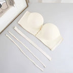 Hot Selling Seamless Wireless Front Closure Cup Bra Push up Comfort Invisible Wirefree off Shoulder Outfit Strapless Bra