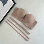 Hot Selling Seamless Wireless Front Closure Cup Bra Push up Comfort Invisible Wirefree off Shoulder Outfit Strapless Bra
